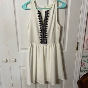 White dress with black accent